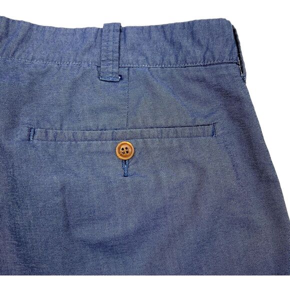 J Crew Men’s Gramercy Shorts 36 Blue Chambray 9” Inseam Flat Front - Picture 6 of 6